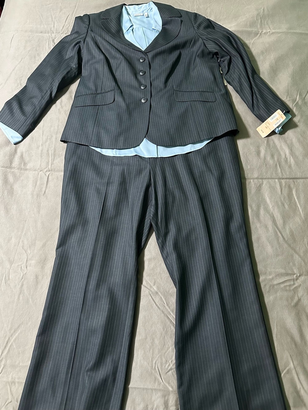 Nordstrom Semantiks Blue Pinstripe Women's Trouser Suit